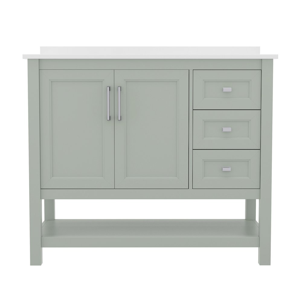 42in Bathroom Vanity with Storage Drawers and Sink Combo, Sage Frame. Picture 11