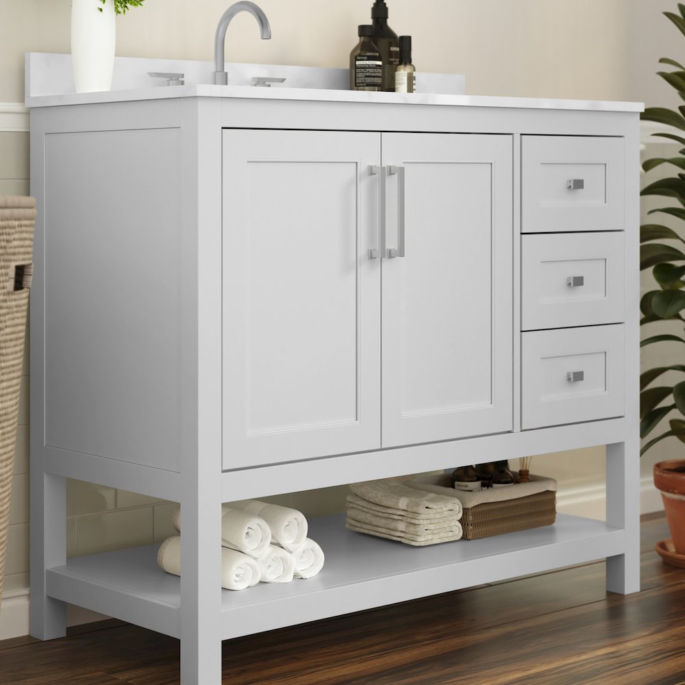 42 Inch Contemporary Bathroom Vanity with Storage Drawers and Sink Combo. Picture 6