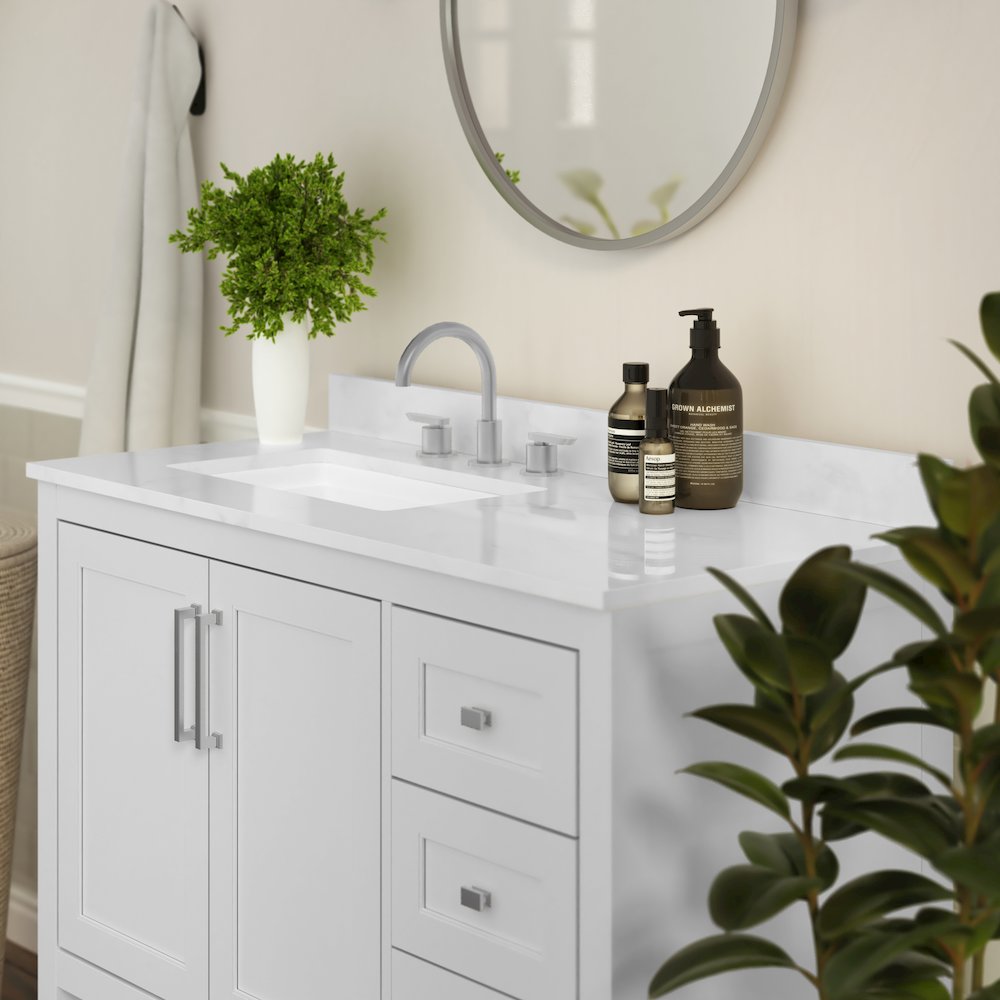 42 Inch Contemporary Bathroom Vanity with Storage Drawers and Sink Combo. Picture 7