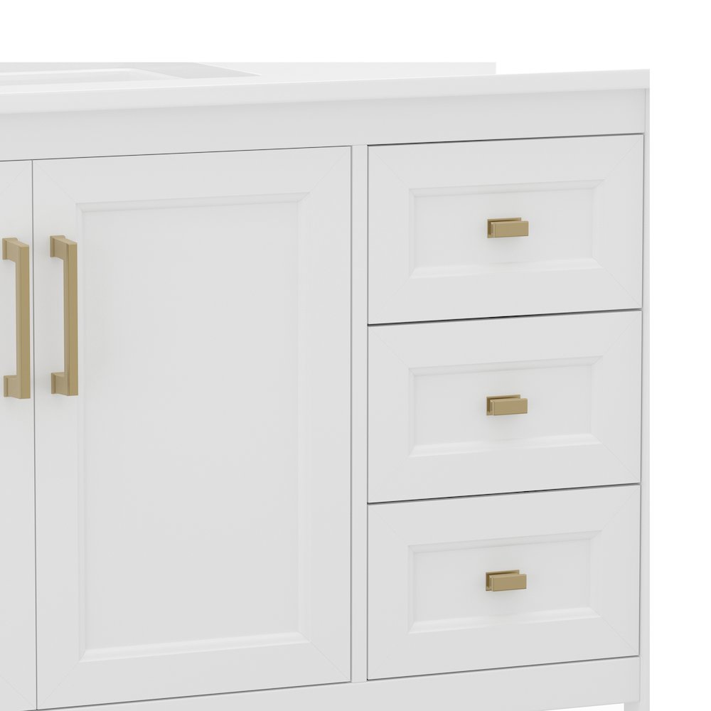 42in Bathroom Vanity with Storage Drawers and Sink Combo, White Frame. Picture 12