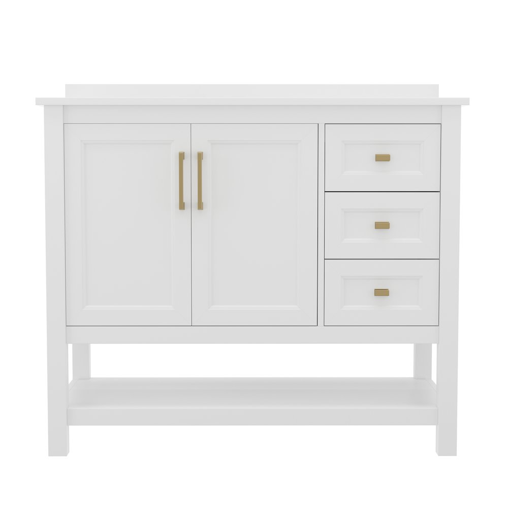 42in Bathroom Vanity with Storage Drawers and Sink Combo, White Frame. Picture 11
