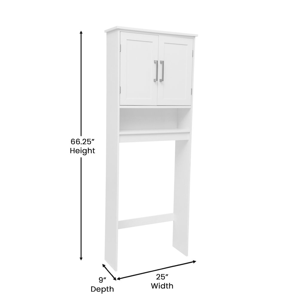 Modern Over the Toilet Bathroom Storage Cabinet Organizer, White. Picture 5