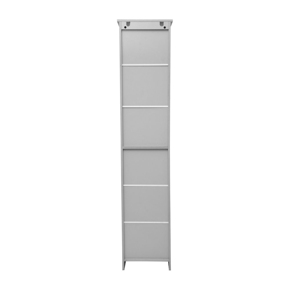 Modern Tall Linen Tower Storage Cabinet, Gray. Picture 8