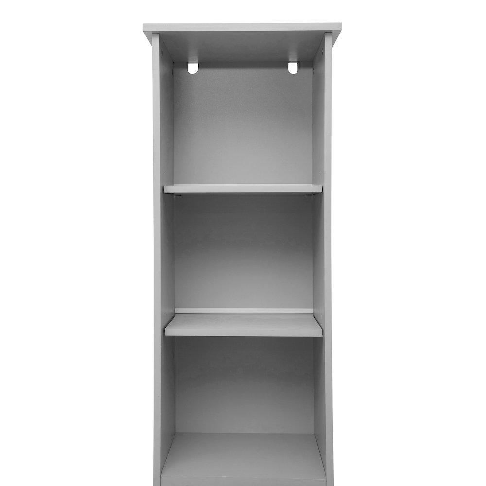 Modern Tall Linen Tower Storage Cabinet, Gray. Picture 12
