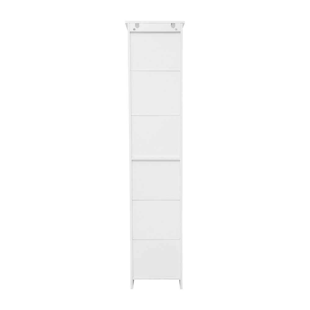 Modern Tall Linen Tower Storage Cabinet, White. Picture 8