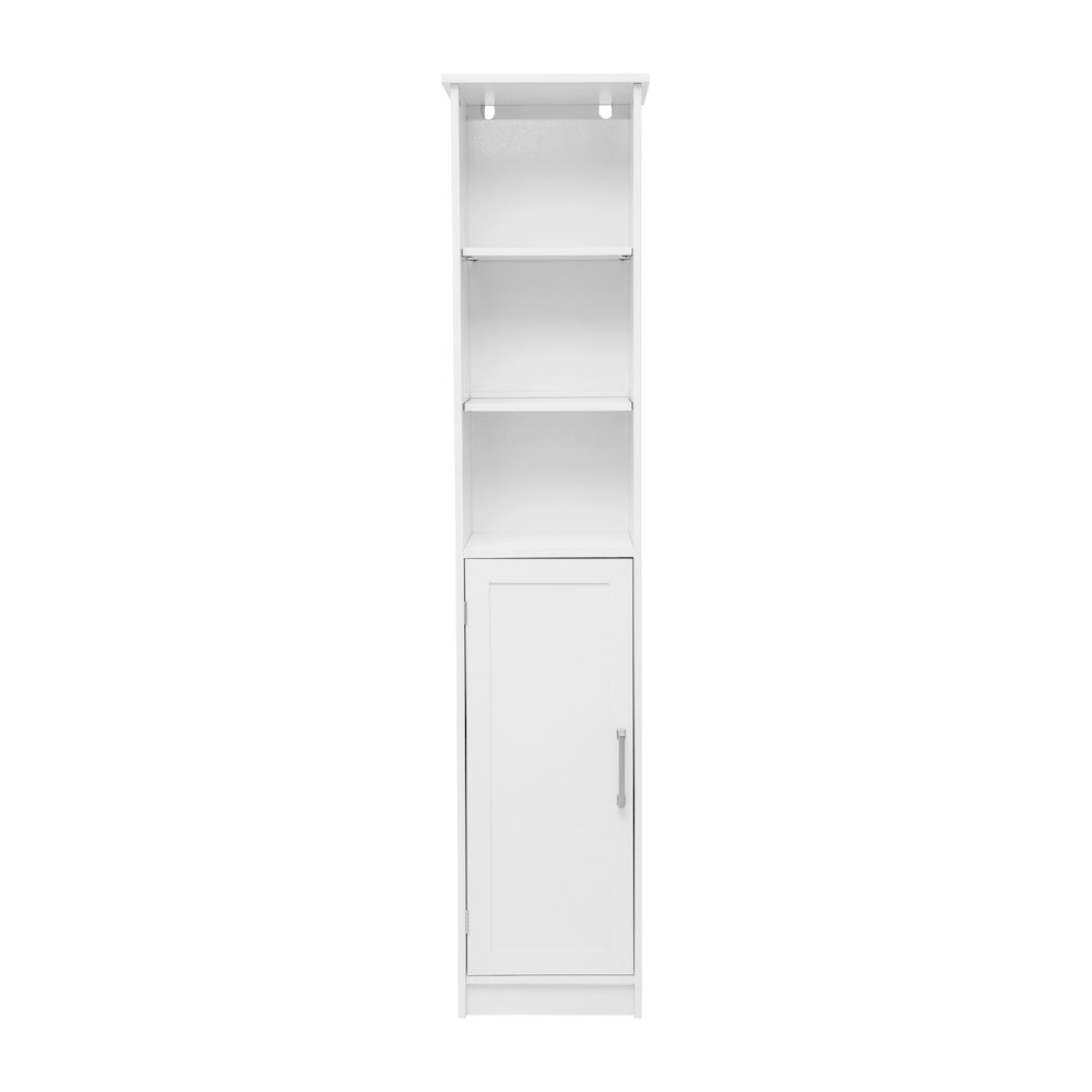 Modern Tall Linen Tower Storage Cabinet, White. Picture 11