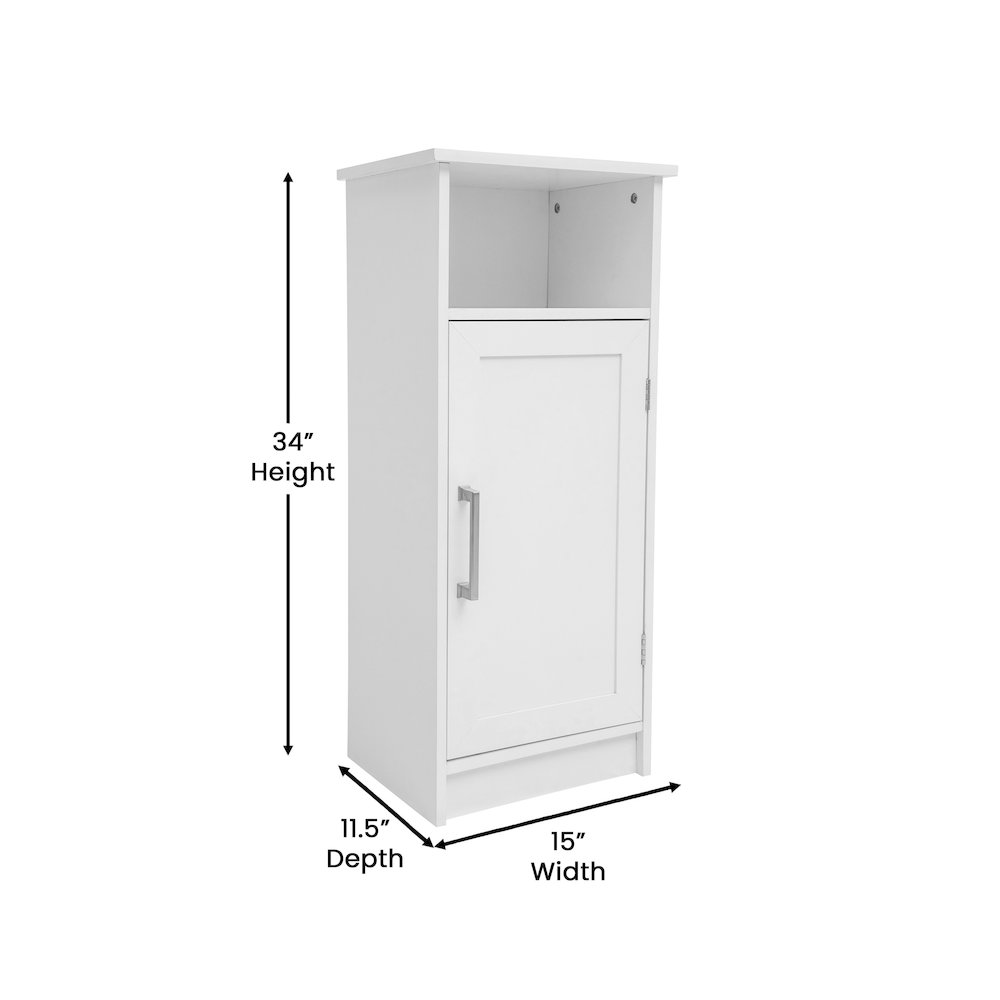 Modern Freestanding Bathroom Storage Cabinet Organizer, White. Picture 5