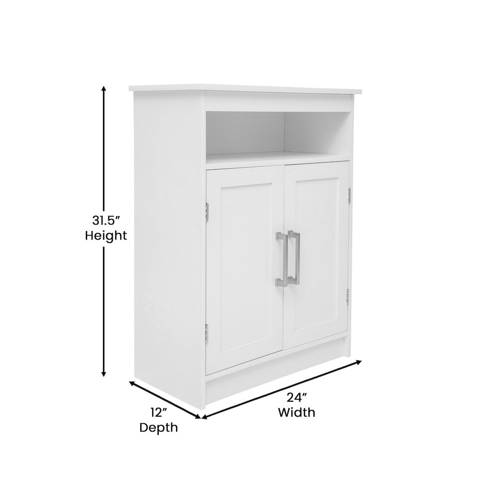 Modern Bathroom Storage Cabinet Organizer, White. Picture 5