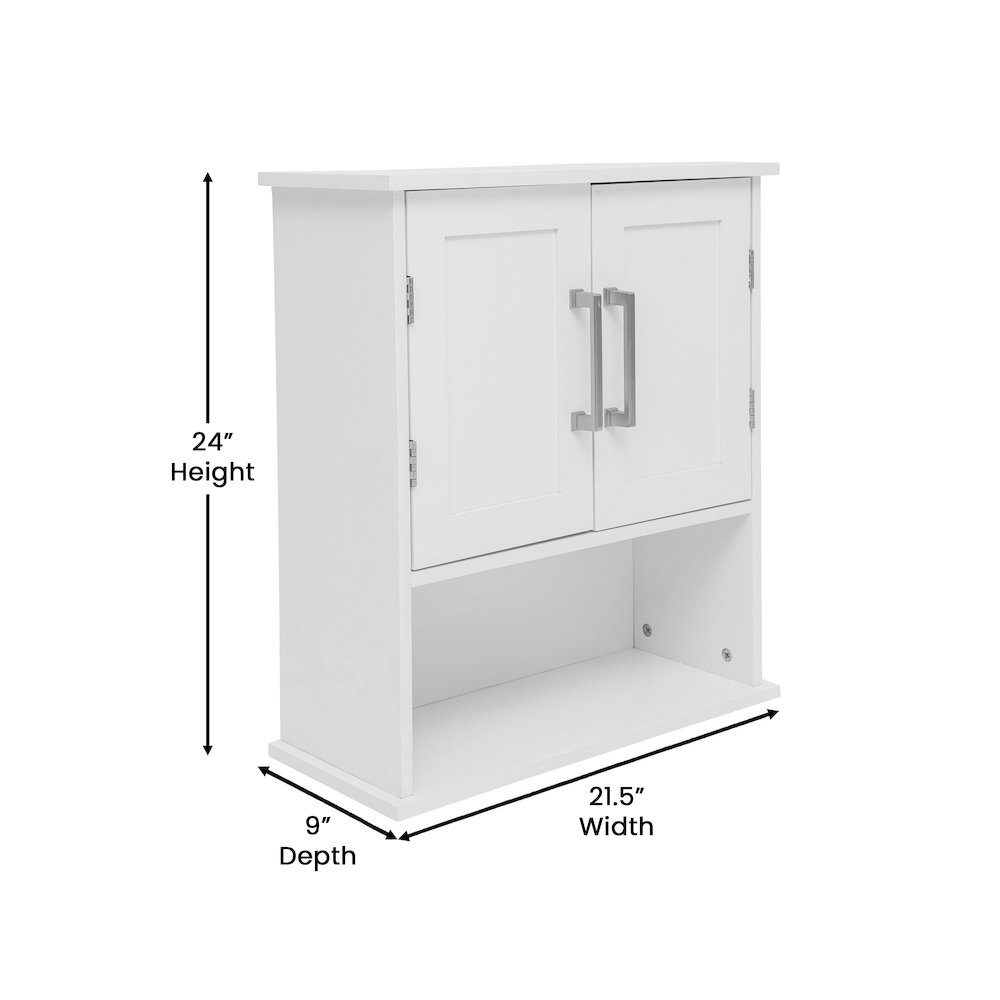 Modern Wall Mounted Bathroom Medicine Cabinet, White. Picture 5