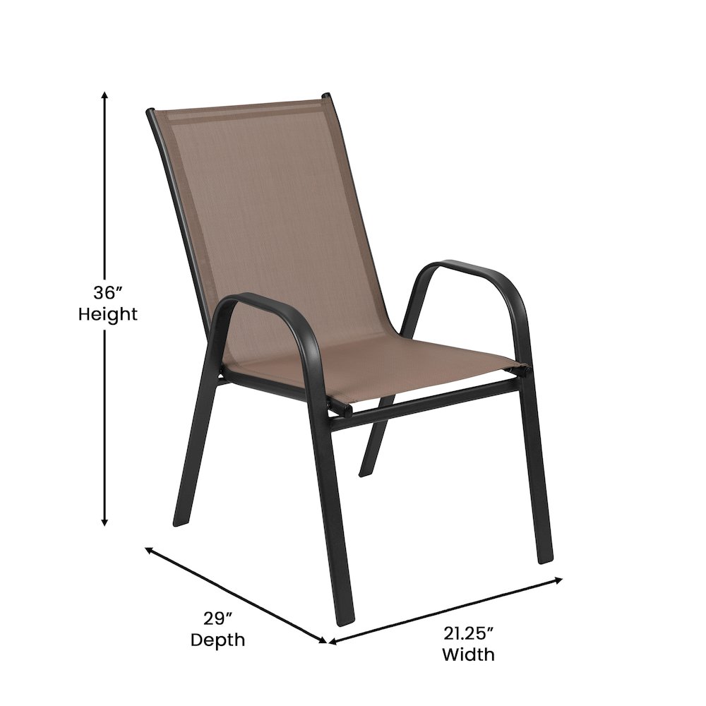 5 Piece Patio Dining Set with Patio Table with 4 Chairs, Brown. Picture 4