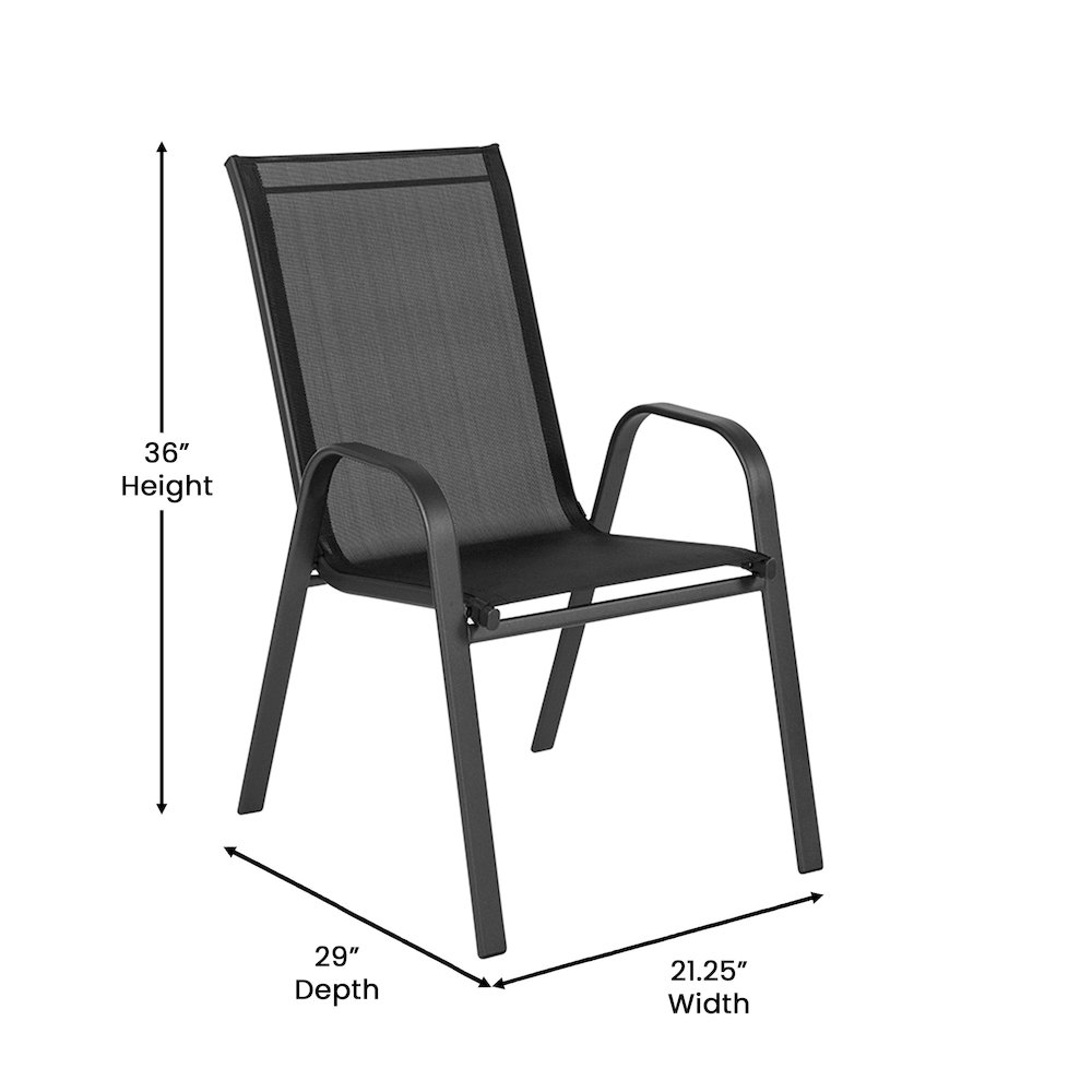 5 Piece Patio Dining Set with Patio Table with 4 Chairs, Black. Picture 4