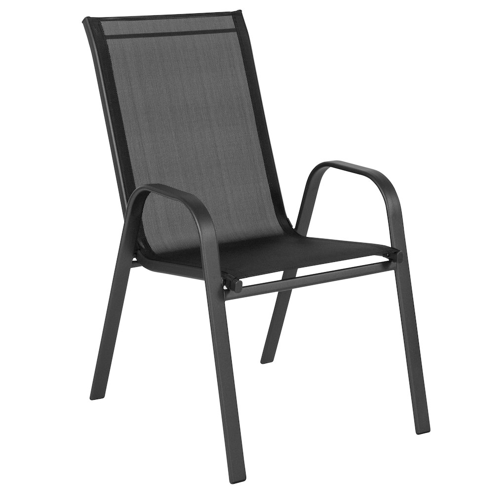 5 Piece Patio Dining Set with Patio Table with 4 Chairs, Black. Picture 9