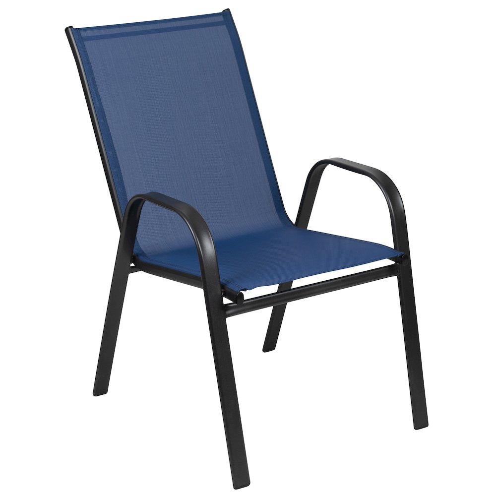 5 Piece Patio Dining Set with Patio Table with 4 Chairs, Navy. Picture 9