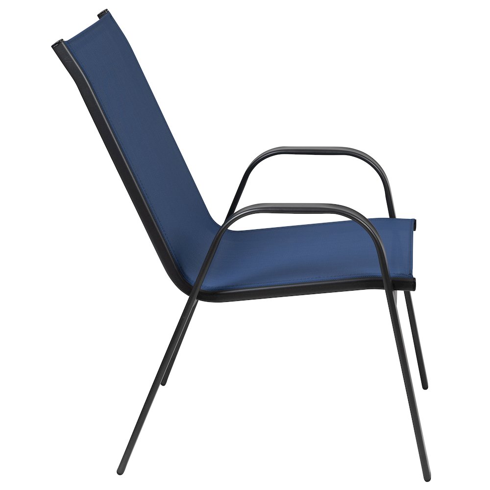 5 Piece Patio Dining Set with Patio Table with 4 Chairs, Navy. Picture 12