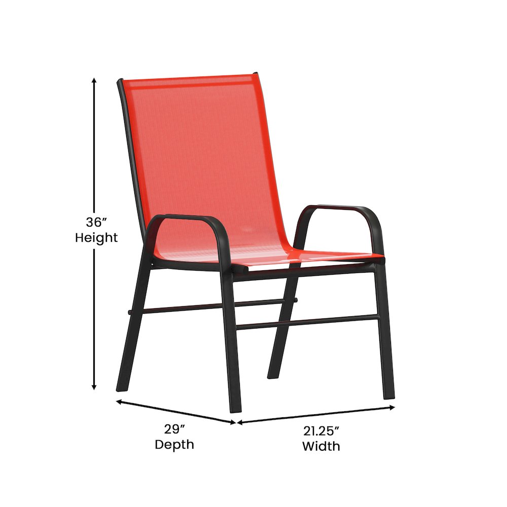 5 Piece Patio Dining Set with Patio Table with 4 Chairs, Red. Picture 4