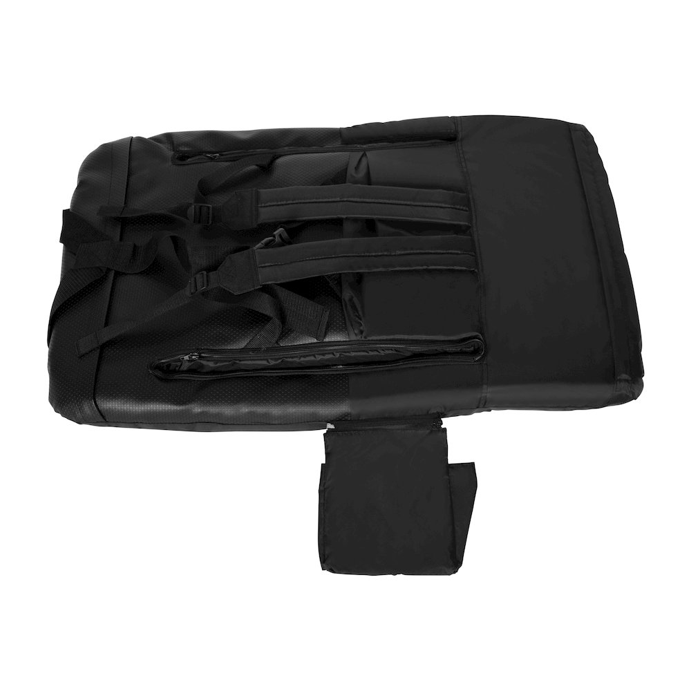 Black Portable Lightweight Stadium Chair with Armrests, Padded Back. Picture 16