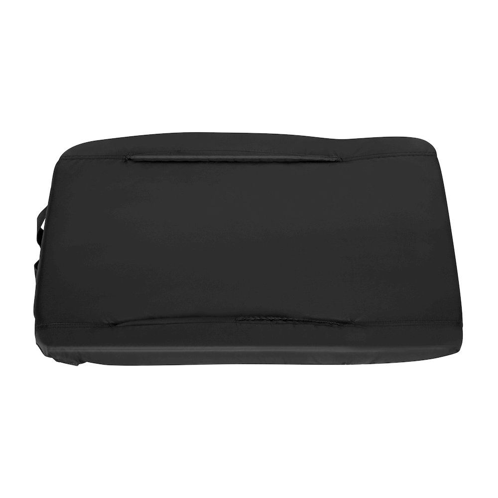 Black Portable Lightweight Stadium Chair with Armrests, Padded Back. Picture 15
