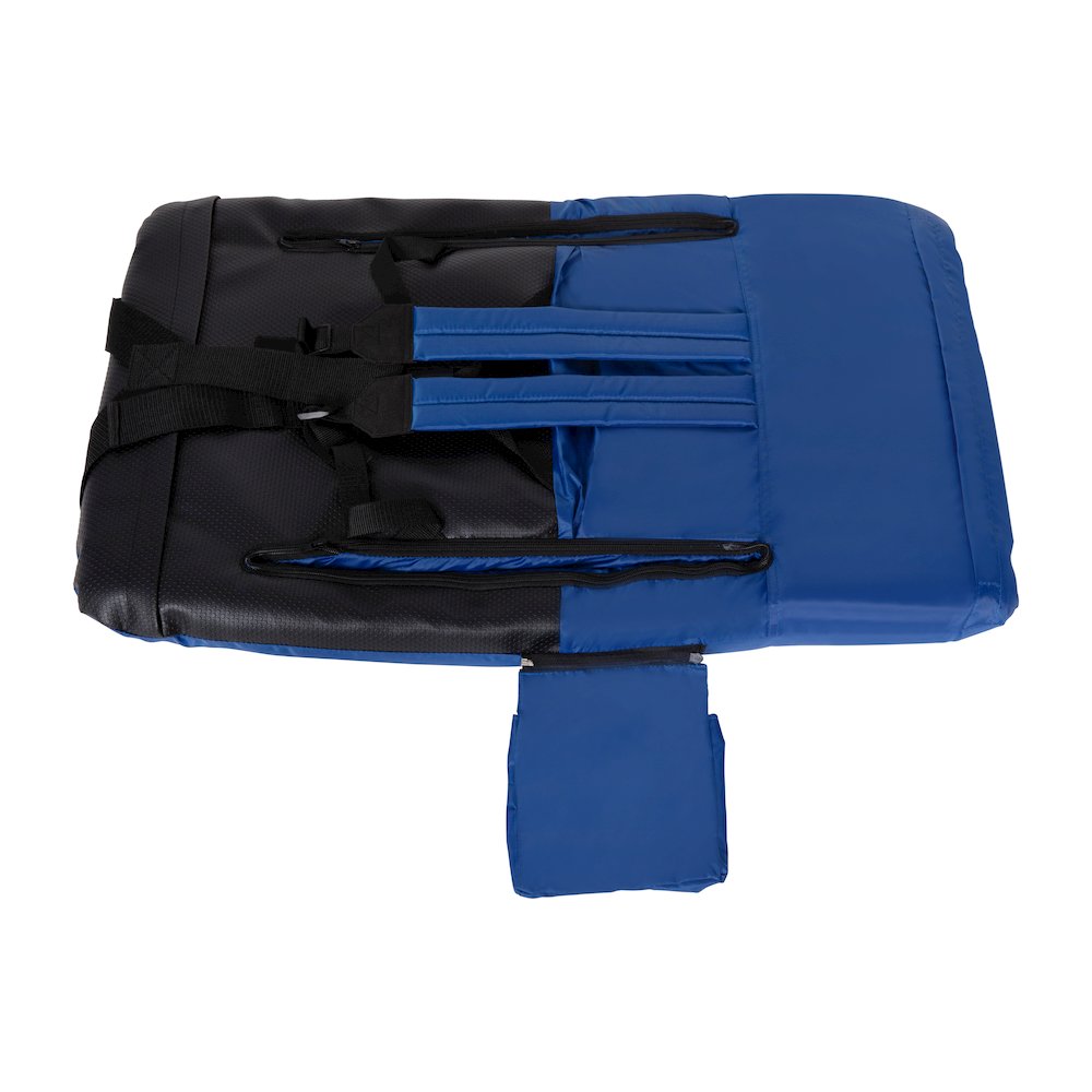 Blue Portable Lightweight Stadium Chair with Armrests, Padded Back. Picture 17