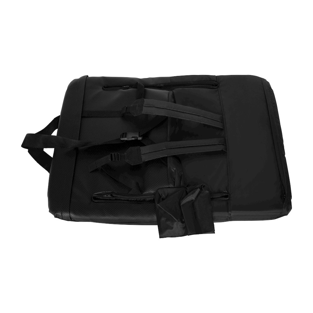 Extra Wide Black Lightweight Stadium Chair with Armrests, Padded Back. Picture 16