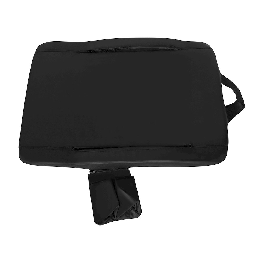 Extra Wide Black Lightweight Stadium Chair with Armrests, Padded Back. Picture 15