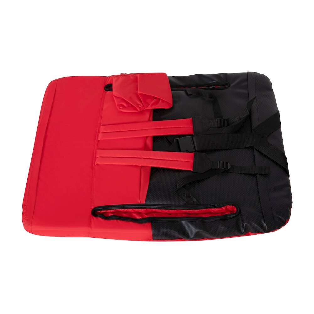 Extra Wide Red Lightweight Stadium Chair with Armrests, Padded Back. Picture 17