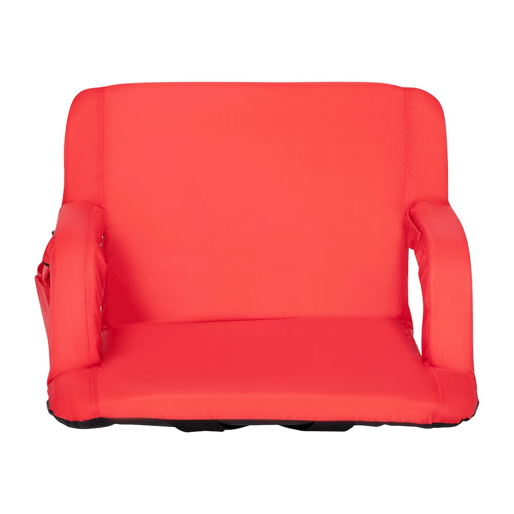Extra Wide Red Lightweight Stadium Chair with Armrests, Padded Back. Picture 15