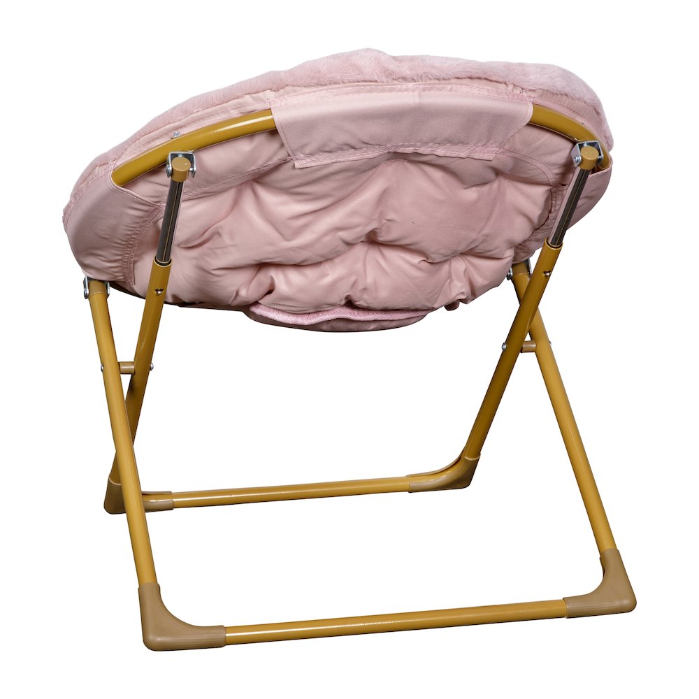 23" Kids Cozy Mini Folding Saucer Chair, Moon Chair, Blush/Soft Gold. Picture 8