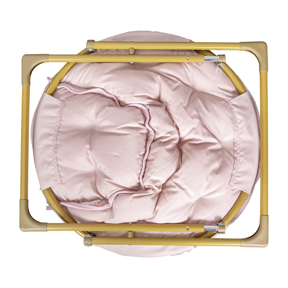 23" Kids Cozy Mini Folding Saucer Chair, Moon Chair, Blush/Soft Gold. Picture 9
