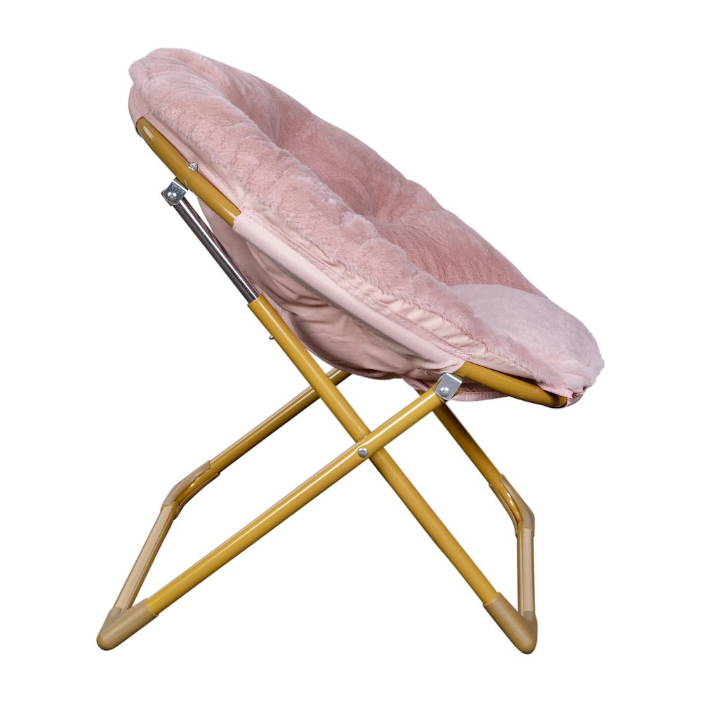 23" Kids Cozy Mini Folding Saucer Chair, Moon Chair, Blush/Soft Gold. Picture 10