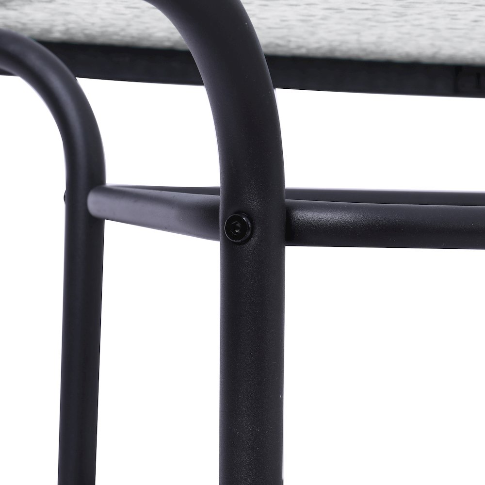Rectangular Glass Patio Table With Seating for 4, Clear Top/Black Frame. Picture 9