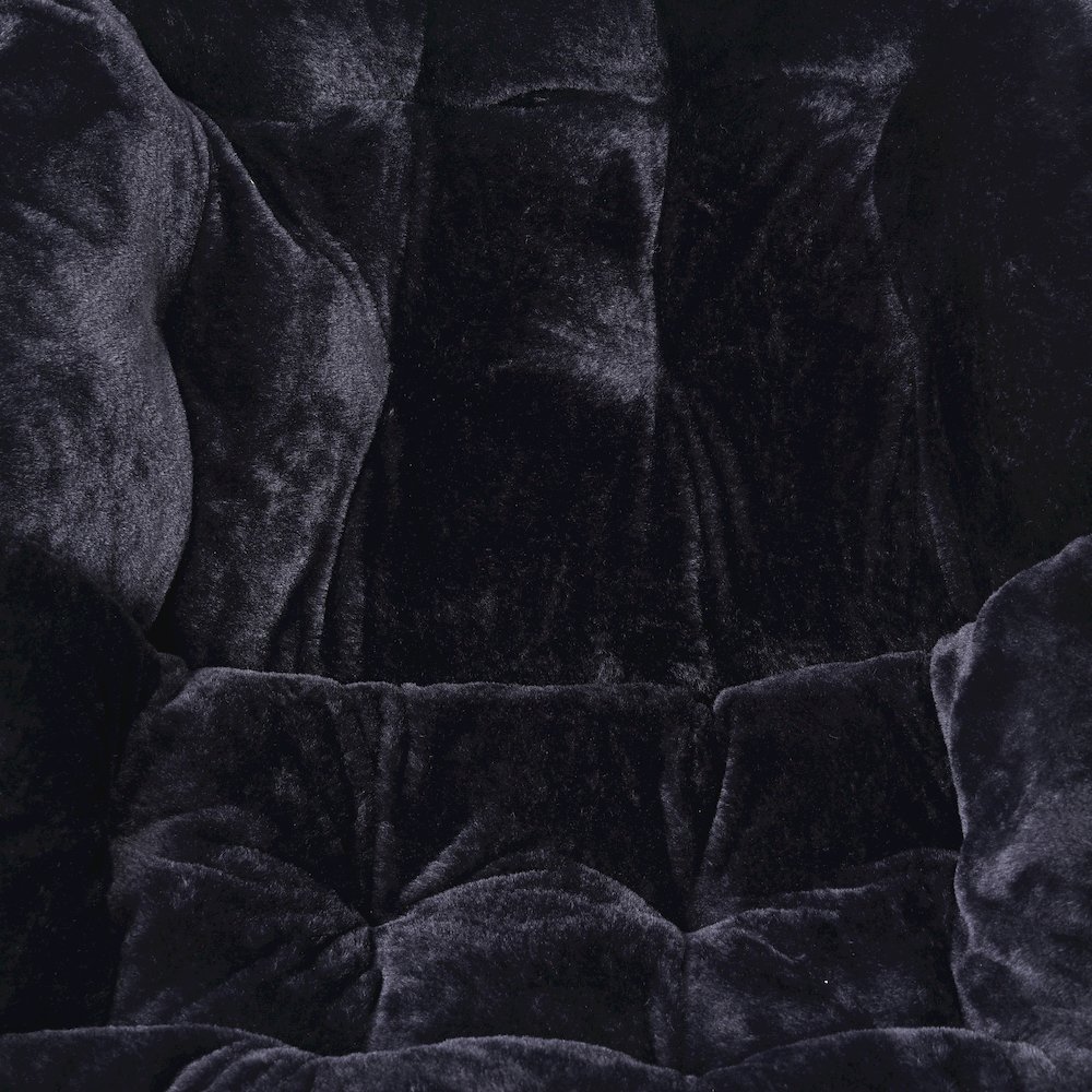 Contemporary Oversized Folding Saucer Chair, Black Fabric/Black Frame. Picture 11
