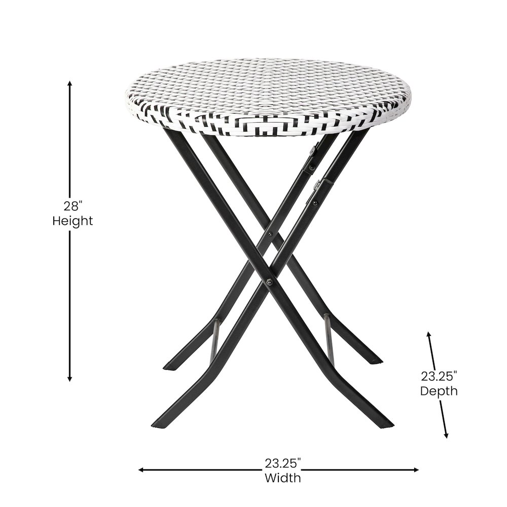 Modern 3 Piece Folding French Bistro Table and Chairs Set. Picture 5