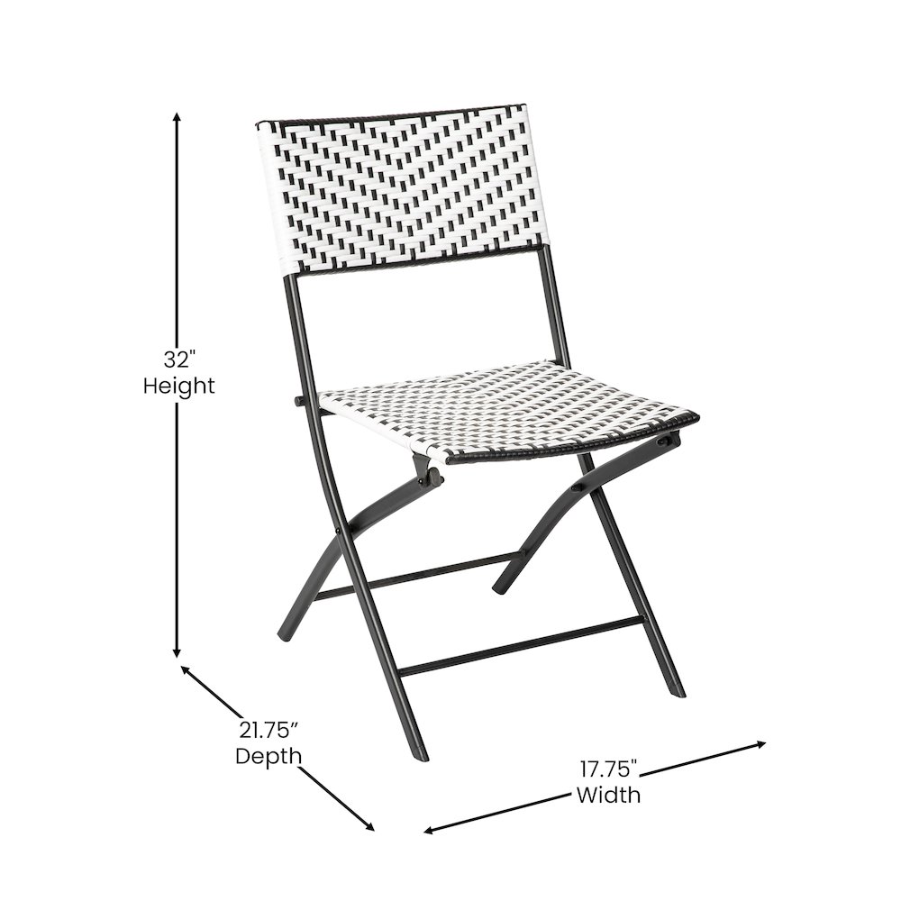 Modern 3 Piece Folding French Bistro Table and Chairs Set. Picture 6