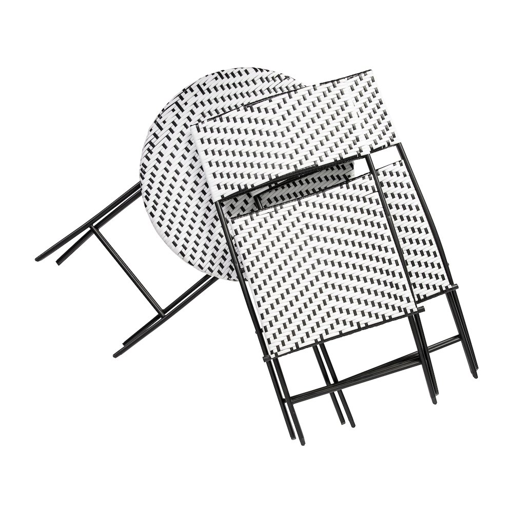 Modern 3 Piece Folding French Bistro Table and Chairs Set. Picture 13