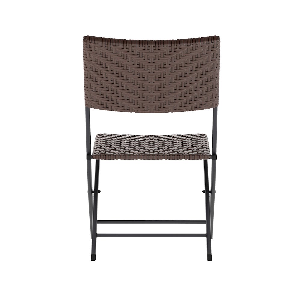 Modern 3 Piece Folding Bistro Table and Chairs Set, Brown. Picture 8