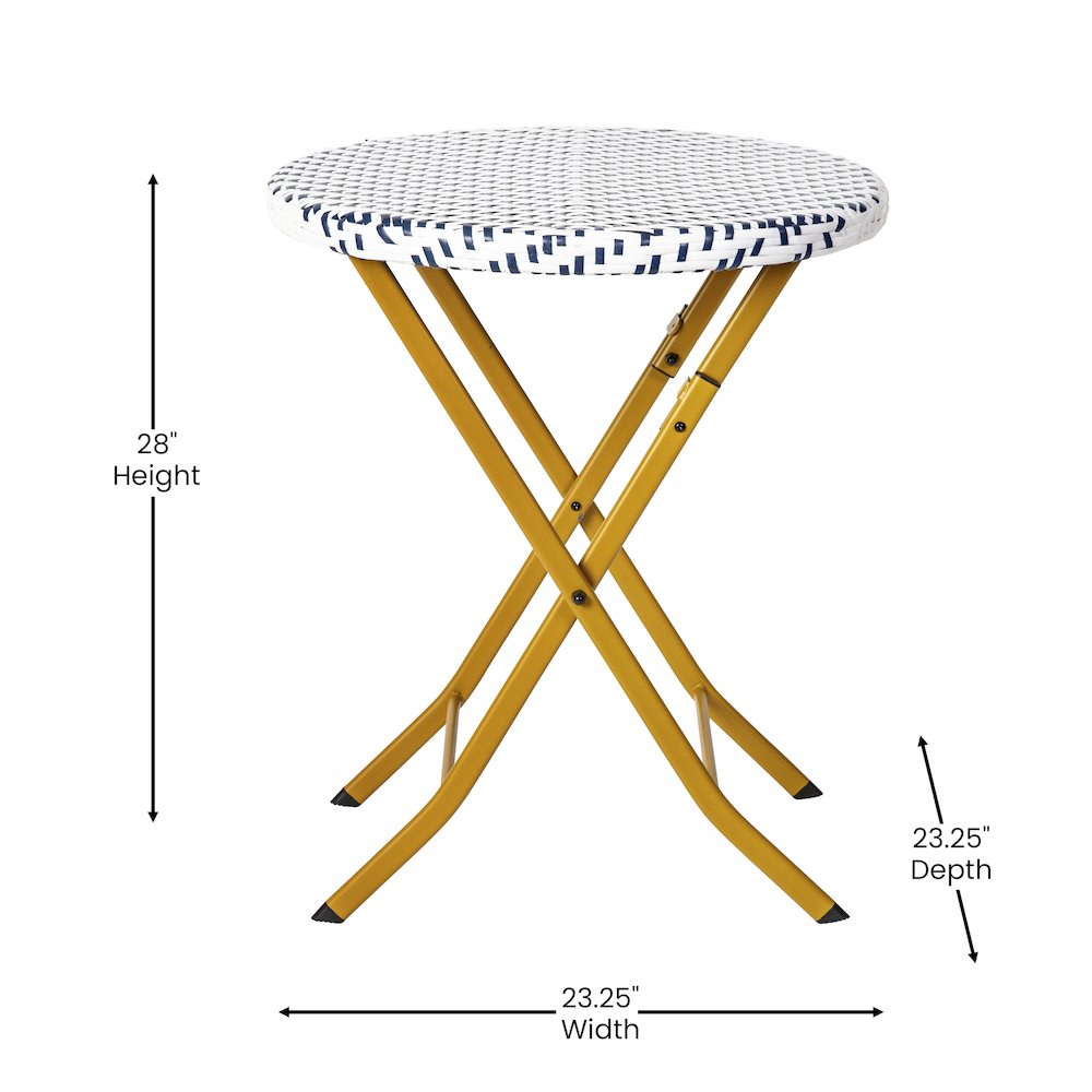 Modern 3 Piece Folding French Bistro Table and Chairs Set. Picture 5