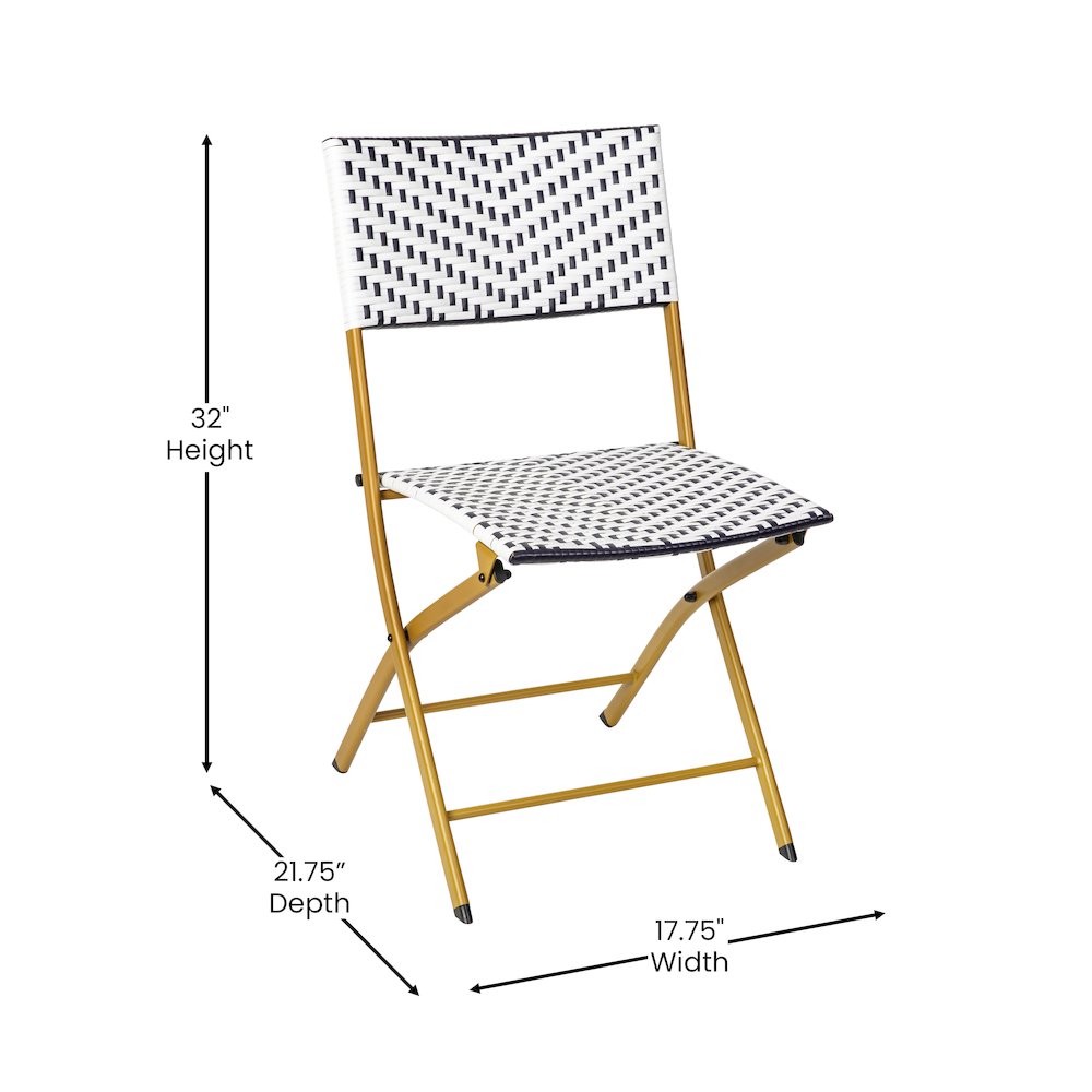 Modern 3 Piece Folding French Bistro Table and Chairs Set. Picture 6