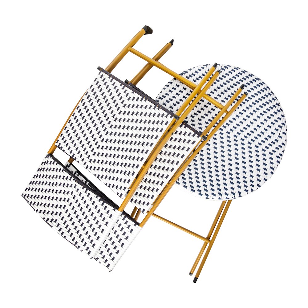 Modern 3 Piece Folding French Bistro Table and Chairs Set. Picture 13