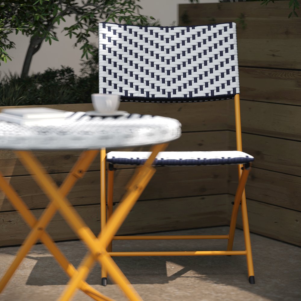 Modern 3 Piece Folding French Bistro Table and Chairs Set. Picture 8
