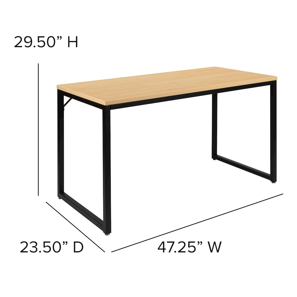 Office Computer Desk and Home Office Desk - 47" Long (Maple/Black). Picture 5