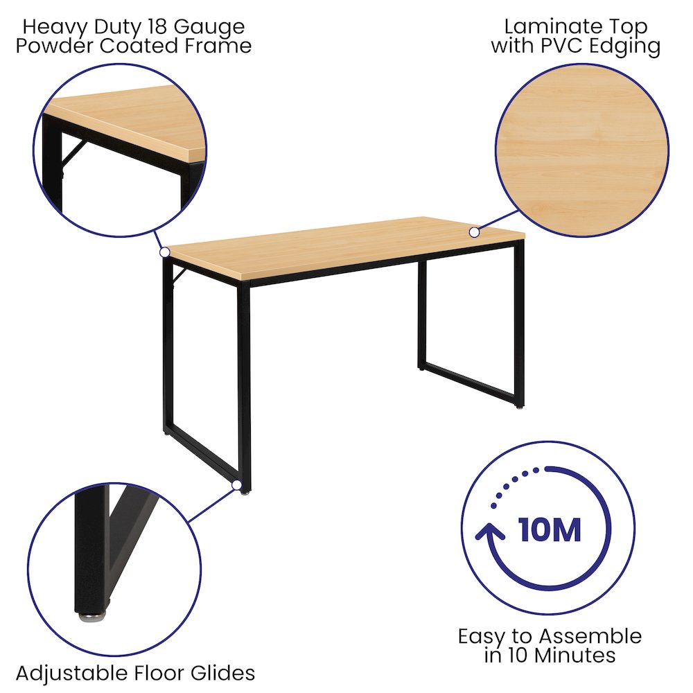Office Computer Desk and Home Office Desk - 47" Long (Maple/Black). Picture 4