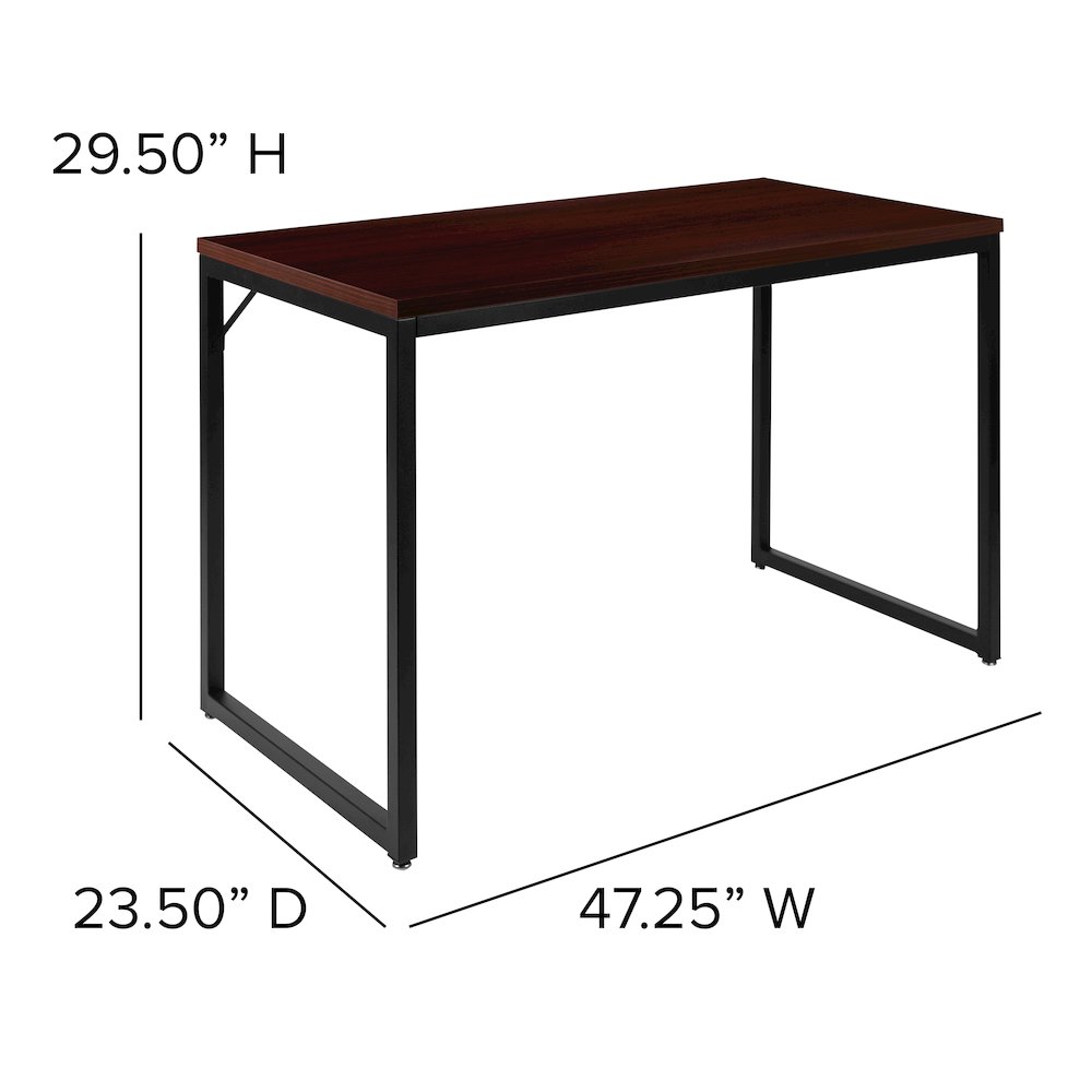 Office Computer Desk and Home Office Desk - 47" Long (Mahogany/Black). Picture 6