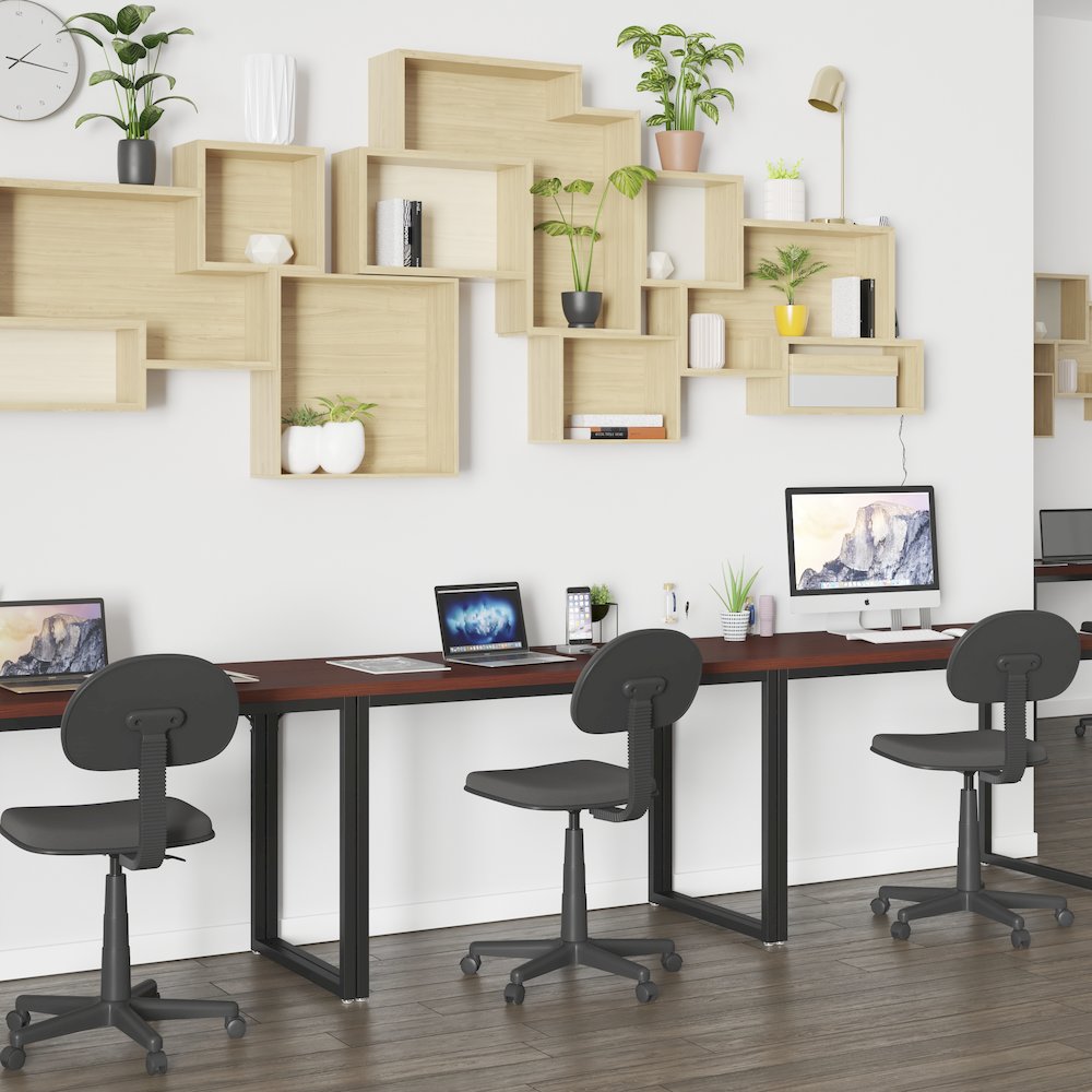 Office Computer Desk and Home Office Desk - 47" Long (Mahogany/Black). Picture 8