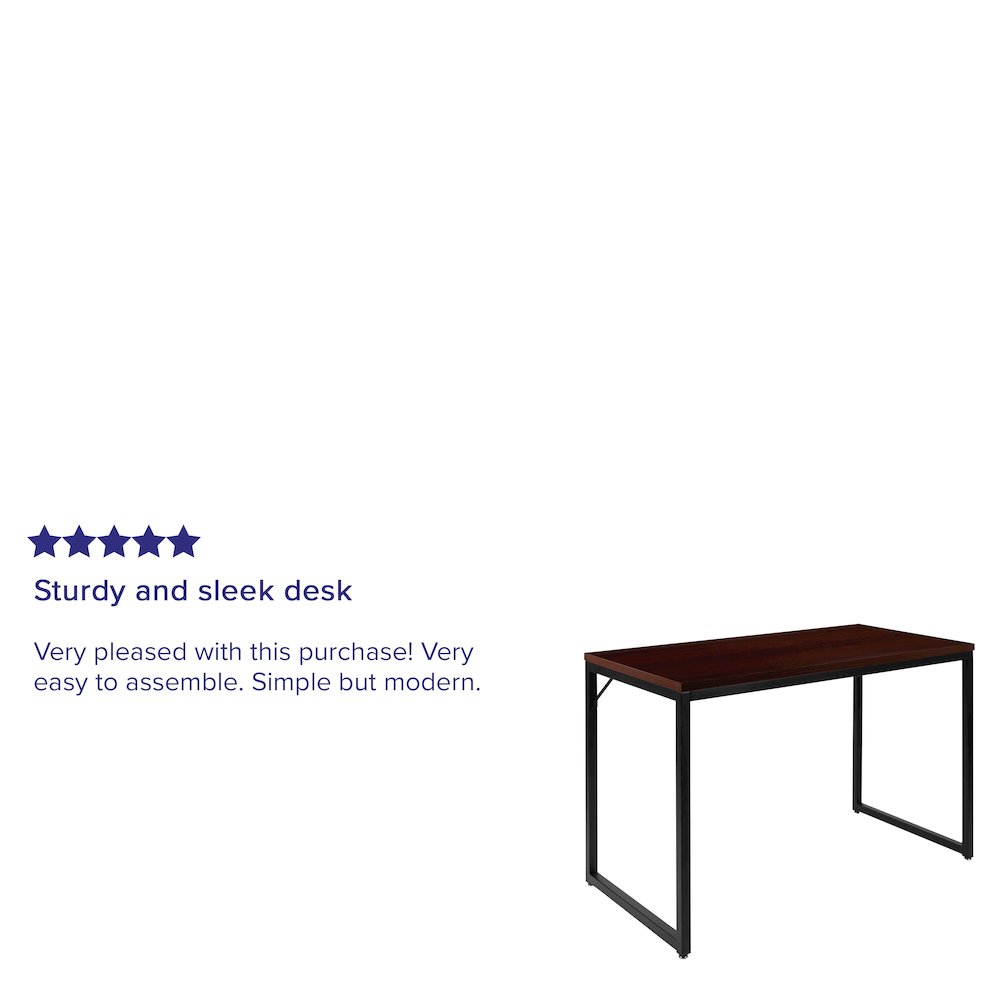 Office Computer Desk and Home Office Desk - 47" Long (Mahogany/Black). Picture 4