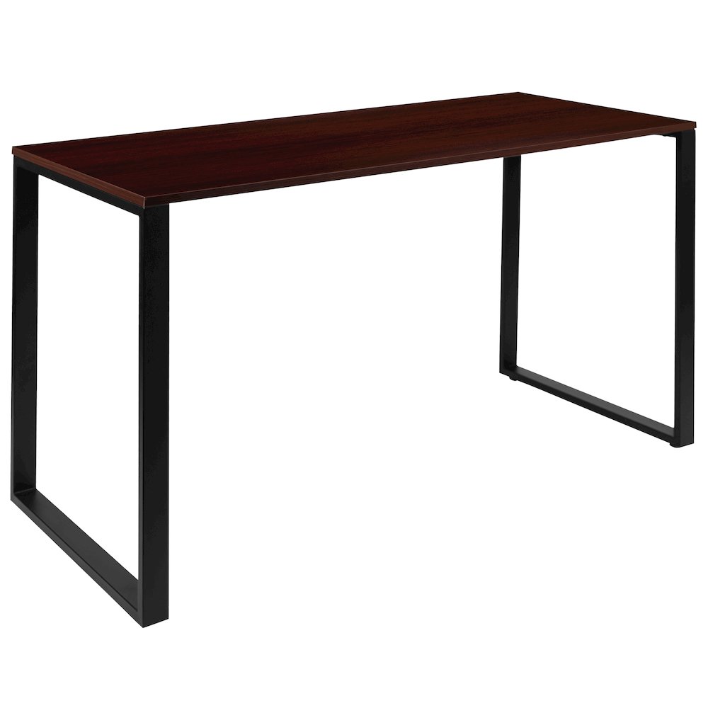 Desk Industrial Computer Desk Sturdy Home Office Desk - 55" Length-Mahogany. Picture 1