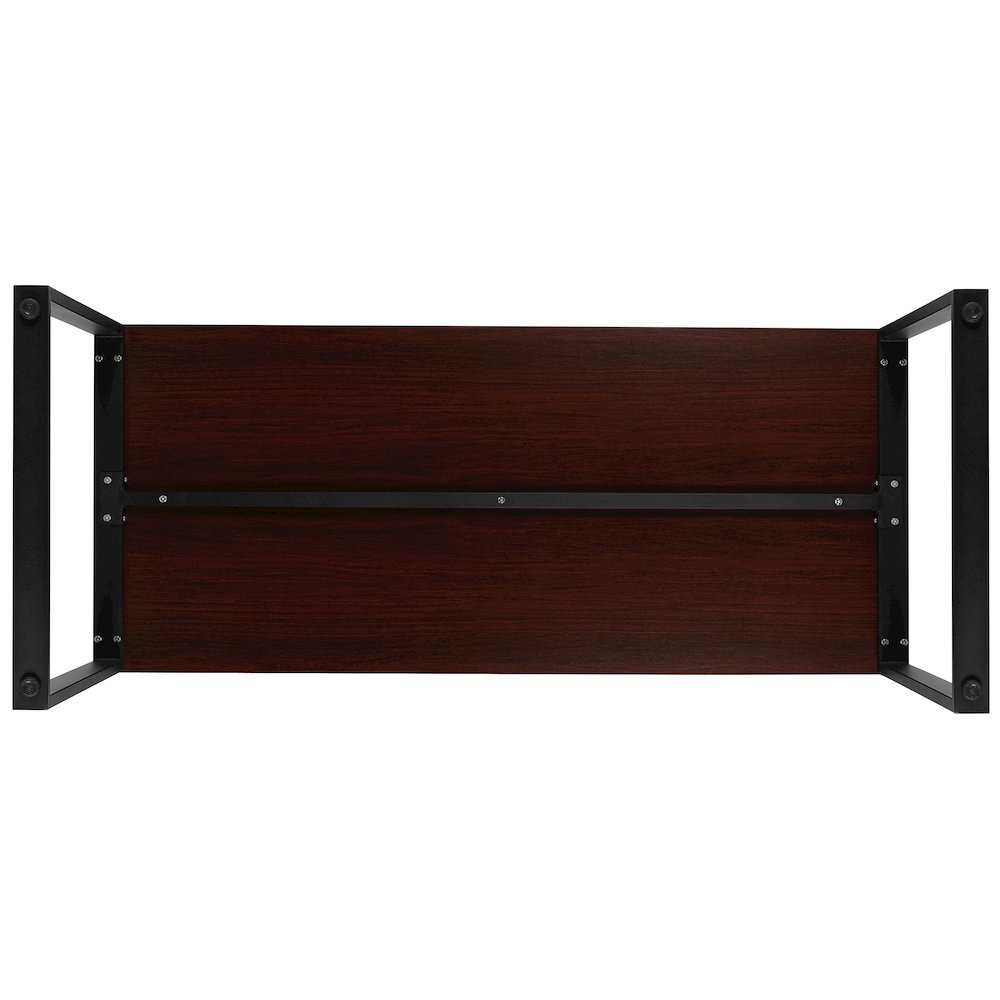 Desk Industrial Computer Desk Sturdy Home Office Desk - 55" Length-Mahogany. Picture 13