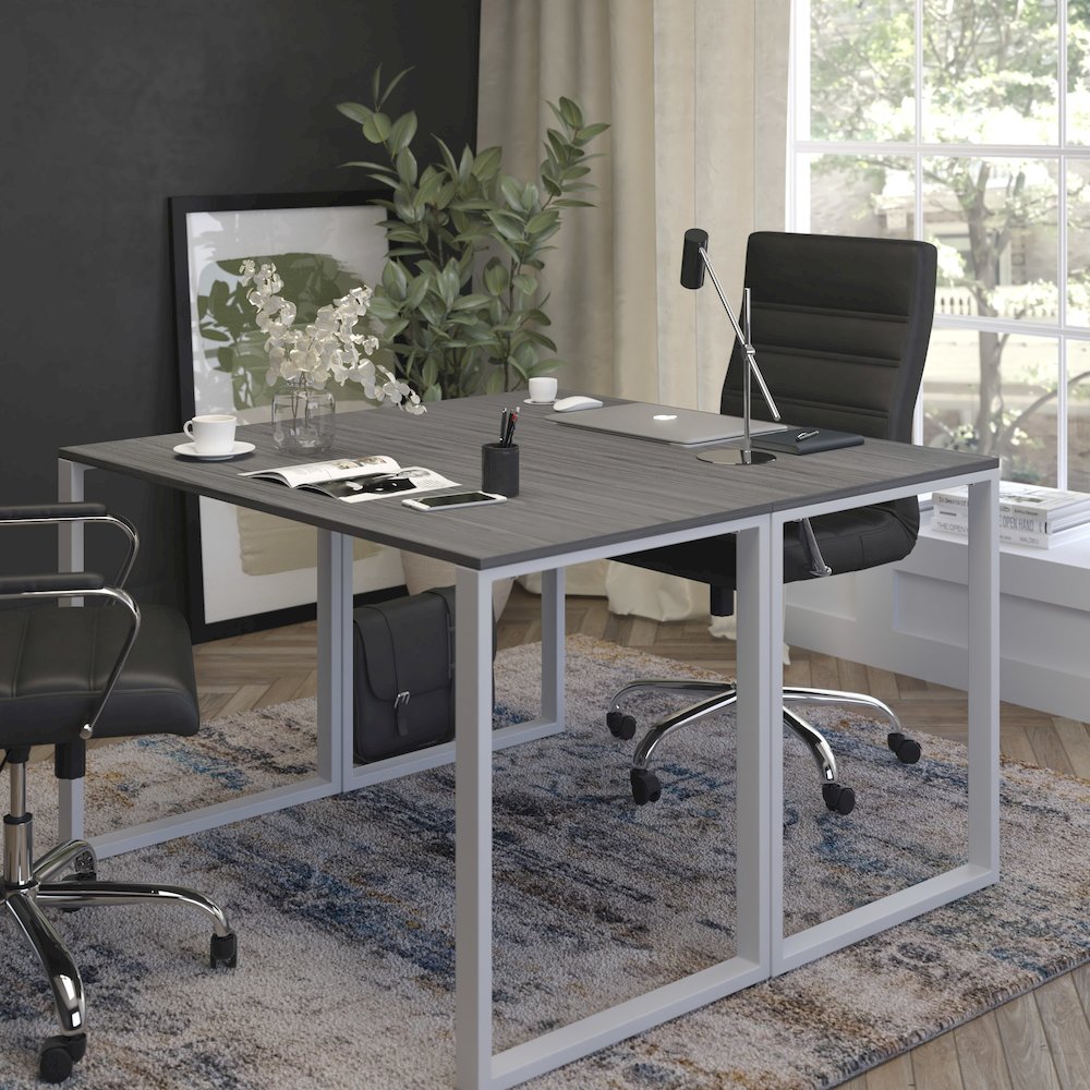 Tiverton Office Computer Desk and Home Office Desk - 47" Long (Gray/White). Picture 6