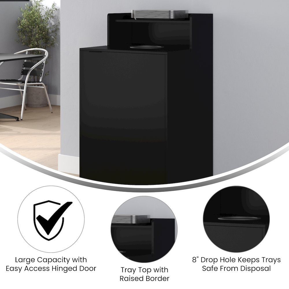 32 Gallon Commercial Trash Can Enclosure, Black. Picture 4