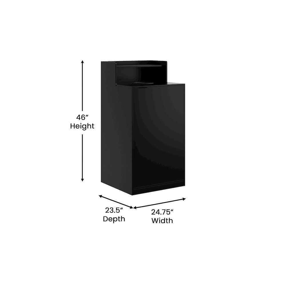 32 Gallon Commercial Trash Can Enclosure, Black. Picture 5