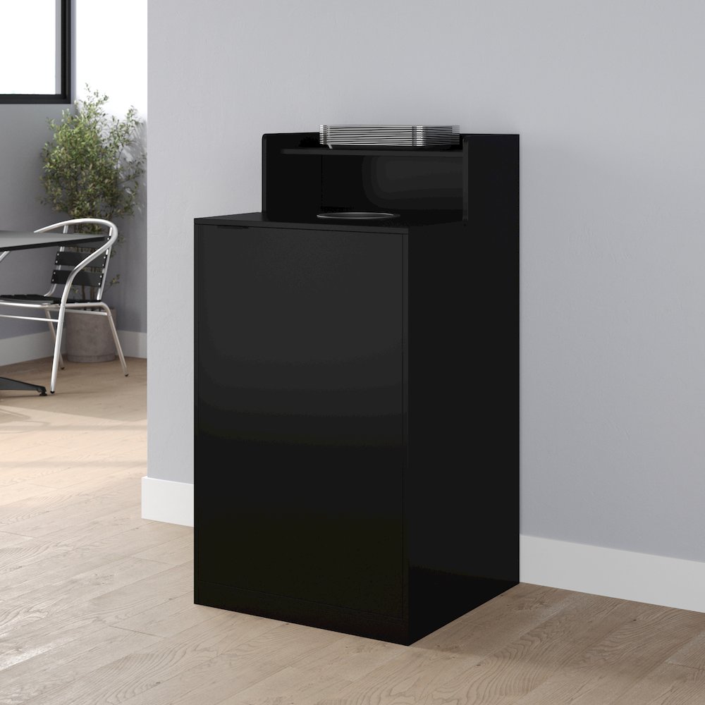 32 Gallon Commercial Trash Can Enclosure, Black. Picture 3
